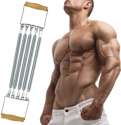 Strauss 5 Spring Chest Expander | Ideal for Gym/Home | Stretching Resistance Tube(Silver)