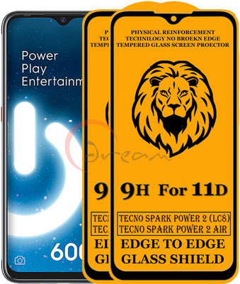 Dream Edge To Edge Tempered Glass for TECNO SPARK POWER 2 (LC8)(Pack of 2)