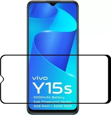LIKEDESIGN Edge To Edge Tempered Glass for Vivo Y15s 2021, Vivo Y15s(Pack of 1)