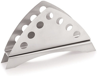 finality 1 Compartments Stainless steel Hotel ware Matt Finish Fancy Triangle Napkin/Tissue Holder Napkin Stand(Silver)