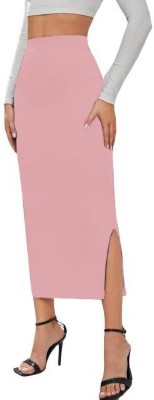 Dream Beauty Fashion Solid Women Pencil Pink Skirt