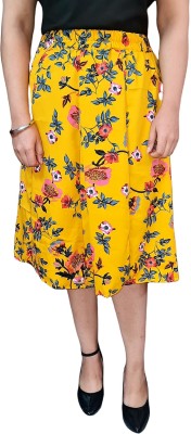 YOROTO FASHION Printed Women Regular Yellow Skirt