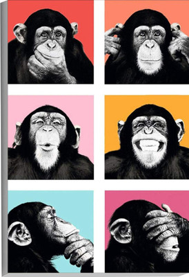 Ordershock 45.72 cm Chimpanzee Poster Wall Sunboard with Animal Funny Monkey Self Adhesive Sticker(Pack of 1)