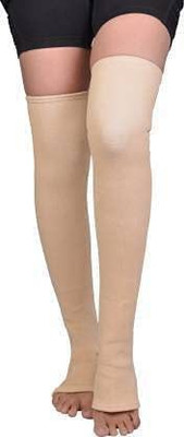 KUDIZE Varicose Vein Stocking Compression Thigh Length Knee Support(Beige)