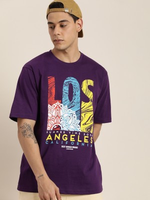 DILLINGER Graphic Print Men Round Neck Purple T-Shirt