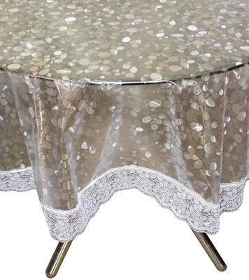 CASA FURNISHING Self Design 4 Seater Table Cover(SEMI-TRANSPARENT, PVC)