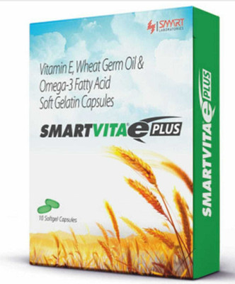 SMARTVITA EPLUS Vitamin E 400IU,Wheat Germ Oil & Omega 3 Softgel Capsules (4*10 softgels )(4 x 10 Capsules)