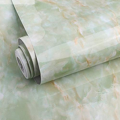 MDz Enterprise 200 cm Wall Stickers Green Marble Wallpaper Furniture Kitchen 200 x 60 cm Self Adhesive Sticker(Pack of 1)