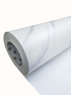 Pramukh Ashish Vinyl Abstract White Wallpaper(L x W: 203.2 cm x 45 cm)