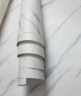 HABBY 200 cm self Adhesive Waterproof Oil Proof White Marble Wallpaper 200 x 60 cm Self Adhesive Sticker(Pack of 1)