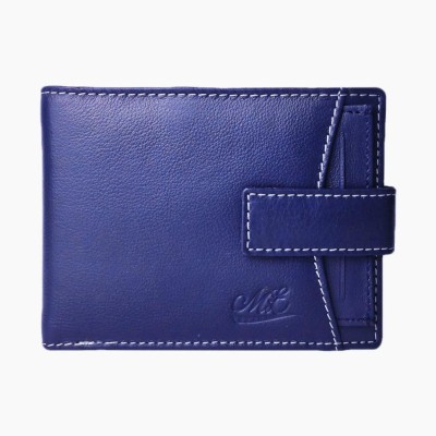 M I ENTERPRISE Men Casual, Formal Blue Genuine Leather Wallet(7 Card Slots)