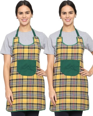 Whitewrap Cotton Chef's Apron - Free Size(Yellow, Pack of 2)