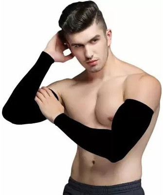 HRRH Polyester Arm Sleeve For Boys & Girls(Free, Black)