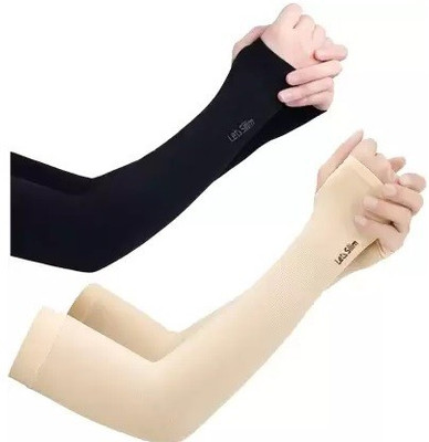 HRRH Polyester Arm Sleeve For Men & Women(Free, Black, Beige)
