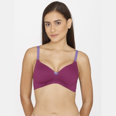 Rosaline By Zivame Women T-Shirt Lightly Padded Bra(Purple)