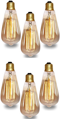 ZOREZA 4 W Basic Decorative E27 LED Bulb(Yellow, Pack of 6)