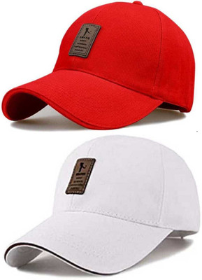 YES TAG Self Design, Self Design, Striped Sports/Regular Cap Cap(Pack of 2)
