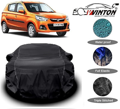 V VINTON Car Cover For Maruti Suzuki Alto K10 (With Mirror Pockets)(Black)