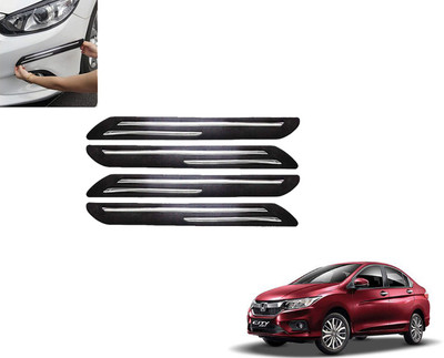 E VYAPAR KENDRA Rubber Car Bumper Guard(Black, Pack of 4, Honda, New City)