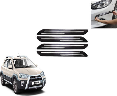DING-DONG Rubber Car Bumper Guard(Black, Pack of 4, Toyota, Etios Cross)