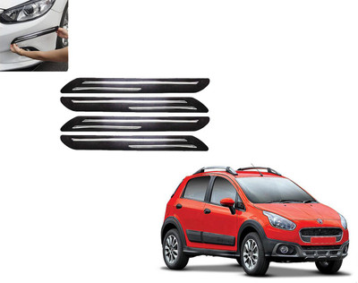DING-DONG Rubber Car Bumper Guard(Black, Pack of 4, Fiat, Avventura)