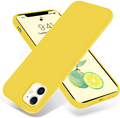 Loxxo Back Cover for iPhone 11 (6.1 Inch), Liquid Silicon Case With Microfiber Lining(Yellow, Silicon, Pack of: 1)