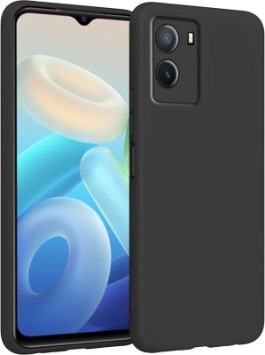 ISAAK Back Cover for Vivo Y15s Shockproof Slim Matte Liquid Soft Silicone TPU Back Case Cover(Black, Camera Bump Protector, Silicon, Pack of: 1)