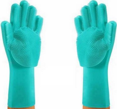 HorizonEnterprise 1 pair (2-piece) Hr_01SG Magical Silicone Gloves Wet and Dry Glove Set(Free Size Pack of 2)