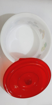NISHTHA CREATION Plastic Utility Container  - 500 ml(White, Red)