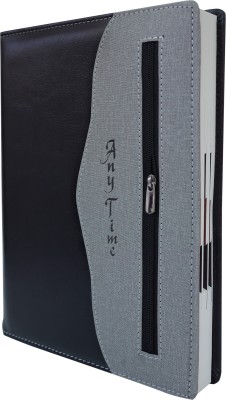 Erminio Palamino Thermal Cover Any Year Edition 365 Days Executive Diary with Zip Pouch & Inc Pen B5 Diary Ruled 365 Pages(Black)