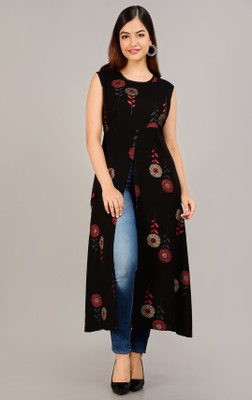 Hiral Creation Women Maxi Black Full Length Dress
