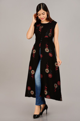 Hiral Creation Women Maxi Black Full Length Dress