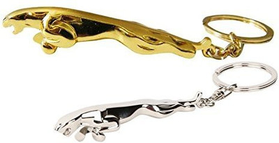 Blue Aura Combo of Silver and Golden Jaguar Key Chain Key Chain