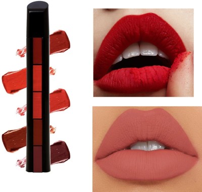 ADJD 5 in 1 Long Lasting High Pigments Matte Ultra Glow Lipstick for women(MULTI COLOR, 10 g)