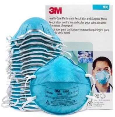 3M 1860 N95 Face Mask Certifications: (Fda & Niosh) Pack of 20 (Free Size, )(Free Size, Pack of 20)