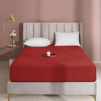 Luxurious Life Fitted Single Size Stretchable, Waterproof Mattress Cover(Maroon)