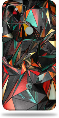 WeCre8 Skin's Google Pixel 5A 5g, Polygon Red Mobile Skin(Multicolor)