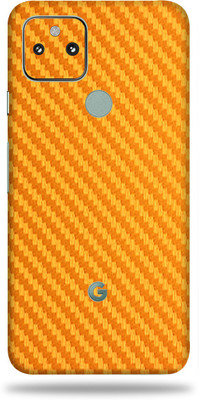 OggyBaba Google Pixel 5A 5g, Carbon Fiber Golden Mobile Skin(Yellow)