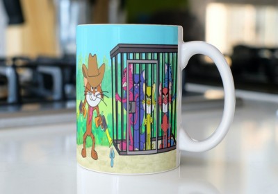 Vrantikar Pakdam Pakdai cartoon Design 38 Printed Gift Ceramic Coffee Mug(325 ml)