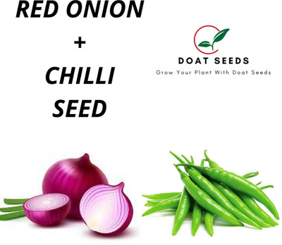 Doat Red Onion With Chilli 2 Varieties of Organic Vegetable Seeds Combo Seed(100 per packet)