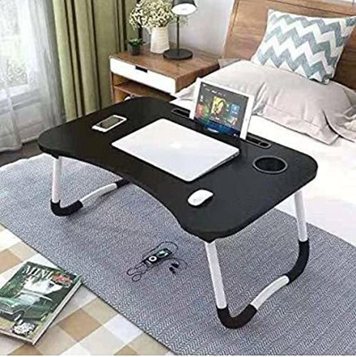 HARIOM ALL IN ONE STUDY TABLE Wood Portable Laptop Table(Finish Color - PLAN BLACK, Pre Assembled)