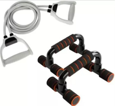 Fit Byte Combo toning tube with push up bar Home Gym Kit Gym & Fitness Kit Resistance Tube(Gray, Black)