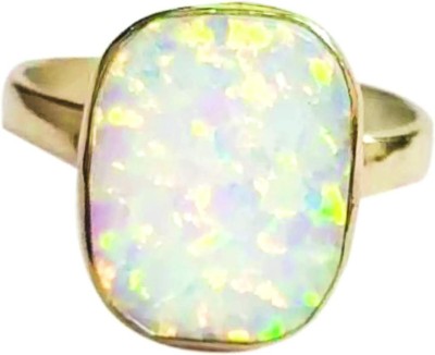 Gemperor Australian Opal Wt9.25Ratti With Certificate-Check Seller As Gemperor & Order It Brass Opal Gold Plated Ring