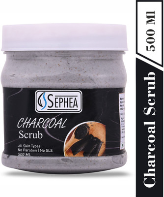 SEPHEA Activated Charcoal Scrub For Face And Body 500 ml Scrub(500 ml)