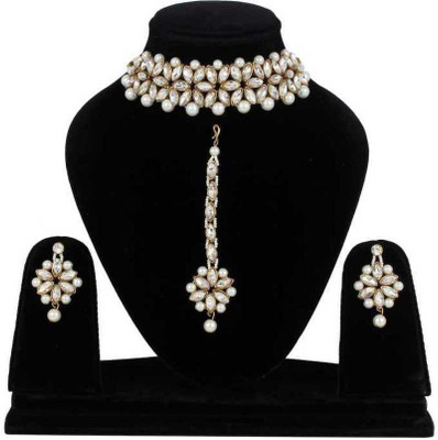 MALUK SHRINGAR Brass White Jewellery Set(Pack of 1)