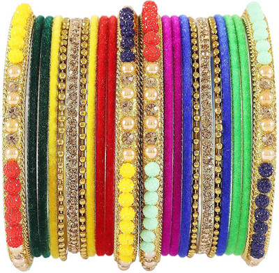 HOMOZE Metal Zircon Bangle Set(Pack of 22)