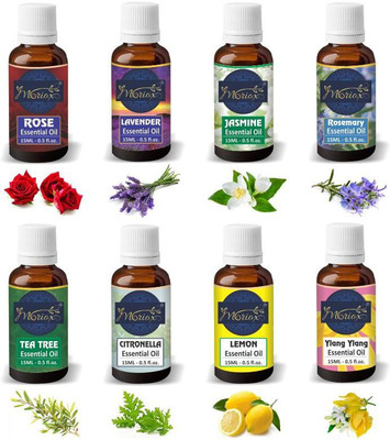 MORIOX Rose Lavender Jasmine Rosemary Tea Tree Citronella Lemon Ylang Ylang Oil(120 ml)