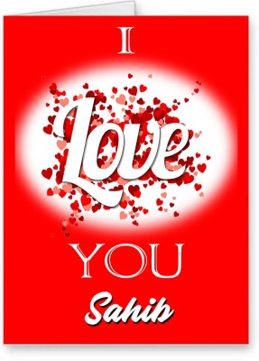 Midas Craft I Love You Sahib Romantic Card Quotes 26 Greeting Card(Red, Pack of 1)