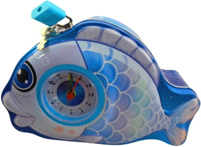 SANJARY CUTE FISH Piggy Bank Wit Battery Operated Clock Lock&Keys(color may vary) Coin Bank(Multicolor)