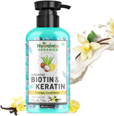 Nutrainix Organics Biotin & Keratin Therapy Conditioner for Reducing Hair Fall & Hair Growth(300 ml)